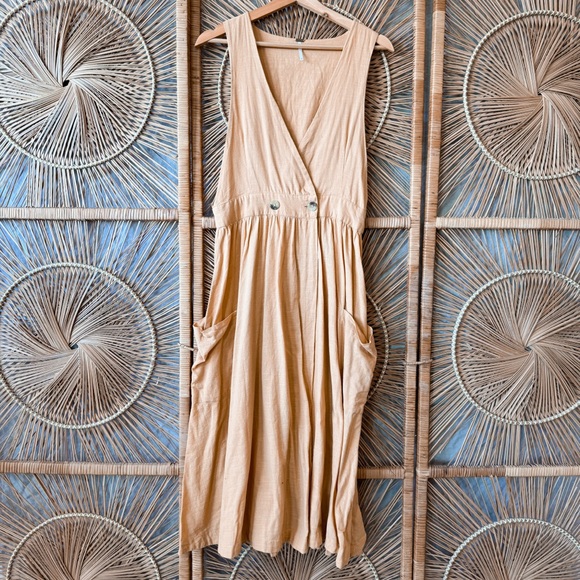 Free People Mustard Sleeveless Dress SZ S - Picture 2 of 10